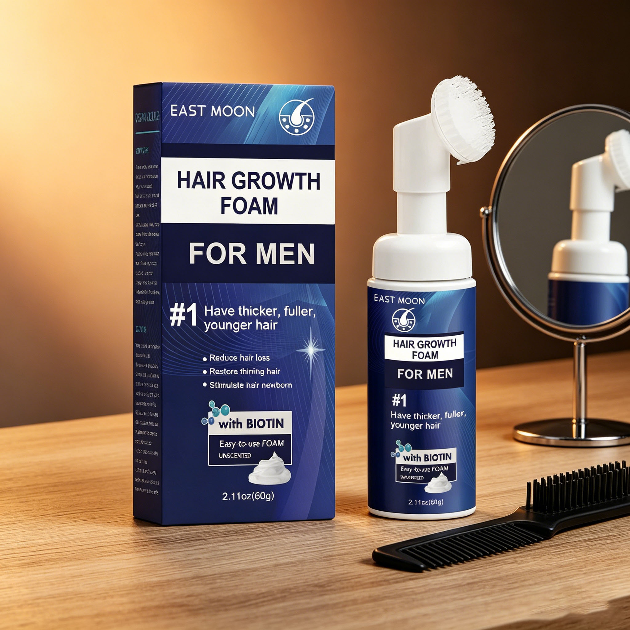 Hair Care Naturally - Pianka do włosów ze silikonową szczoteczką