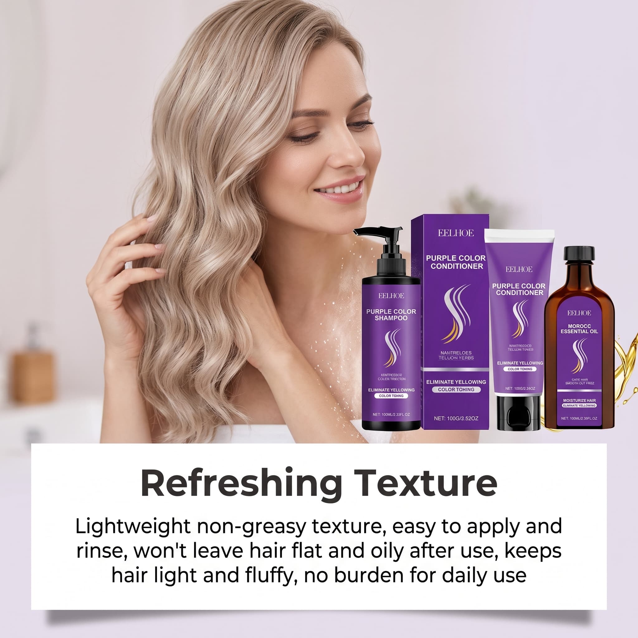 Zestaw szamponu fioletowego z  – Hair Care Oil Serum recenzja i cena